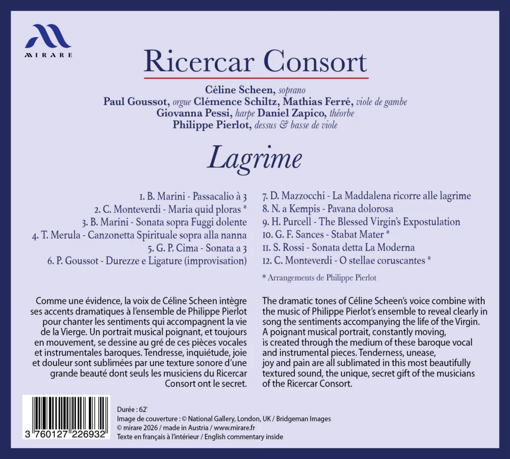 CD Ricercar Consort – Lagrime